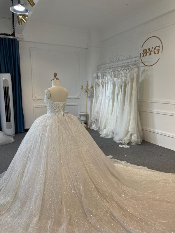 BYG24-25 STRAPLESS SEQUINS BEADING BALL GOWN WEDDING DRESS - Image 6