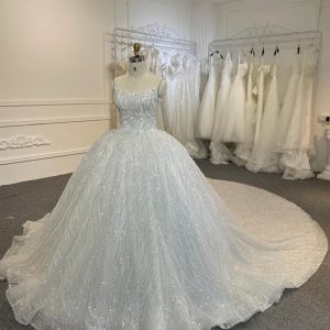BYG24-25 STRAPLESS SEQUINS BEADING BALL GOWN WEDDING DRESS