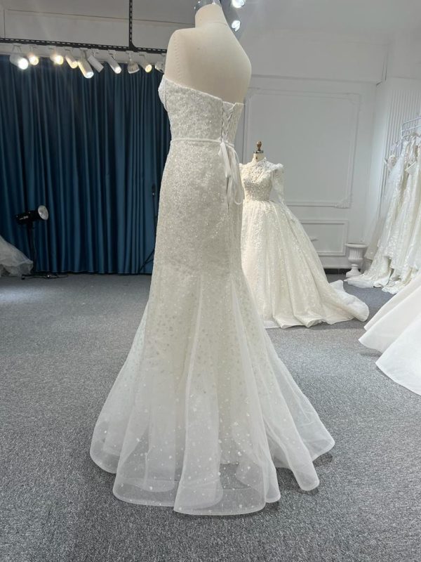 BYG#WL53 LACE BEADINGS A LINE WEDDING DRESS - Image 6