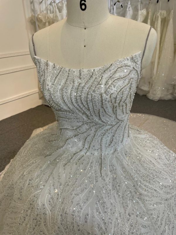 BYG24-25 STRAPLESS SEQUINS BEADING BALL GOWN WEDDING DRESS - Image 2