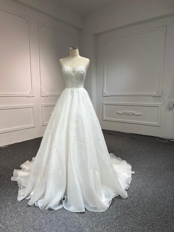 BYG #WL51 FULL LACE SEQUINS PUFF SLEEVES MERMAID DRESS - Image 6
