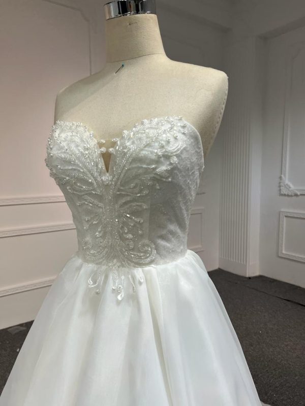 BYG #WL51 FULL LACE SEQUINS PUFF SLEEVES MERMAID DRESS - Image 8