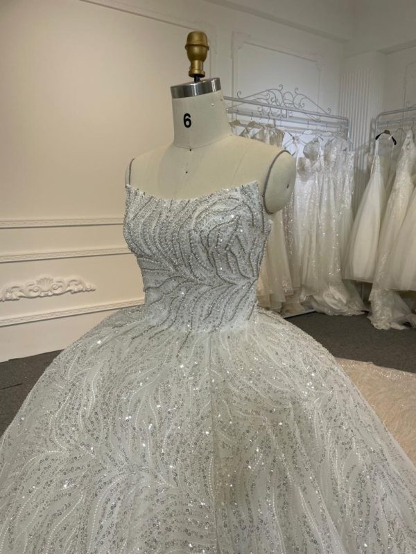 BYG24-25 STRAPLESS SEQUINS BEADING BALL GOWN WEDDING DRESS - Image 3