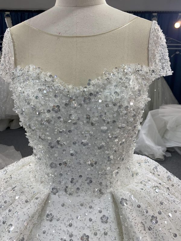 B219# Customized Square Lace Wedding Dresses Princess Ball Gown - Image 2