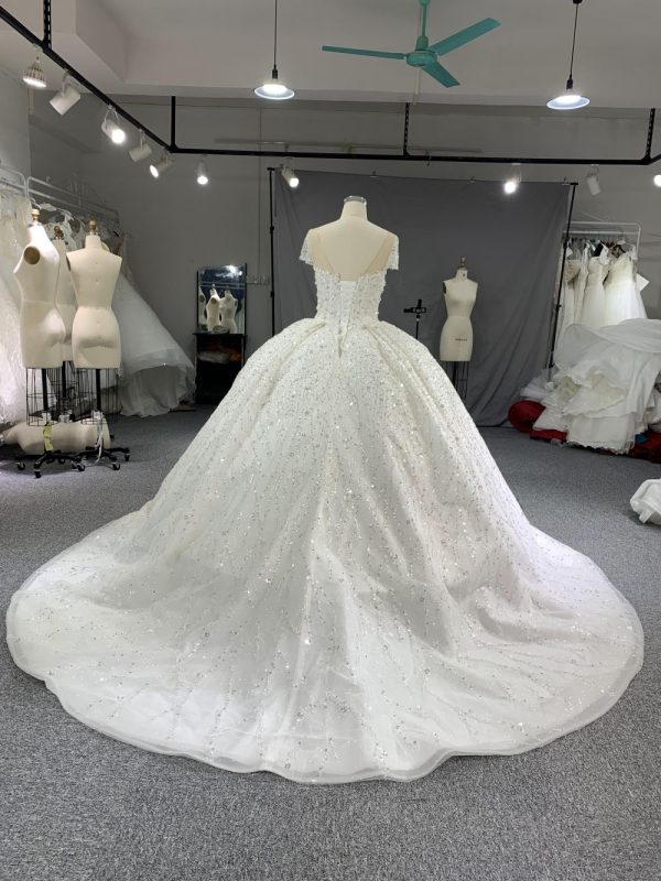 B219# Customized Square Lace Wedding Dresses Princess Ball Gown - Image 6
