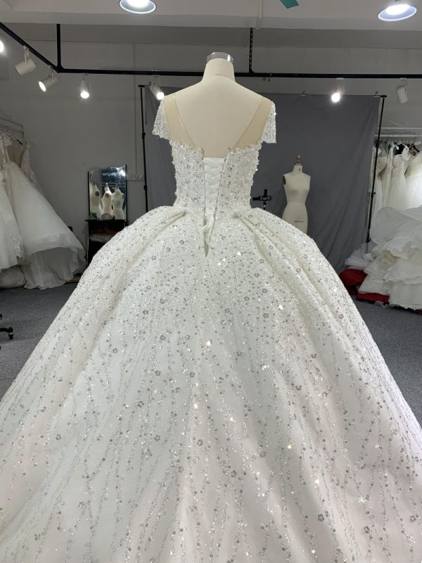 B219# Customized Square Lace Wedding Dresses Princess Ball Gown - Image 3