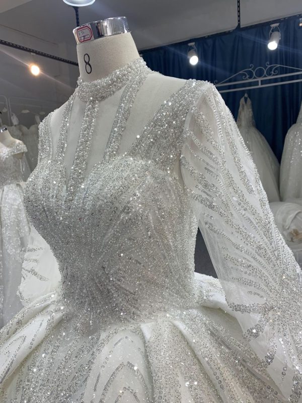 B217# Luxury crystal beaded embroidery bling fairy wedding dress - Image 4