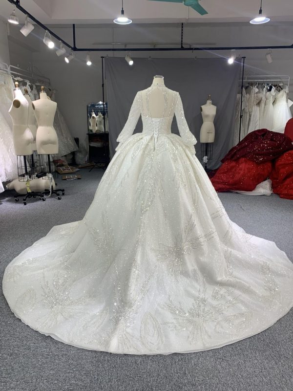 B217# Luxury crystal beaded embroidery bling fairy wedding dress - Image 5