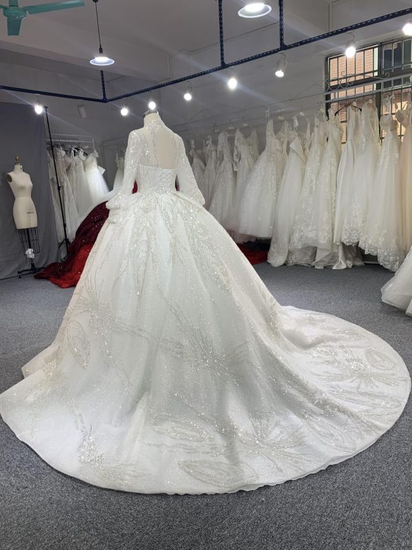 B217# Luxury crystal beaded embroidery bling fairy wedding dress - Image 6
