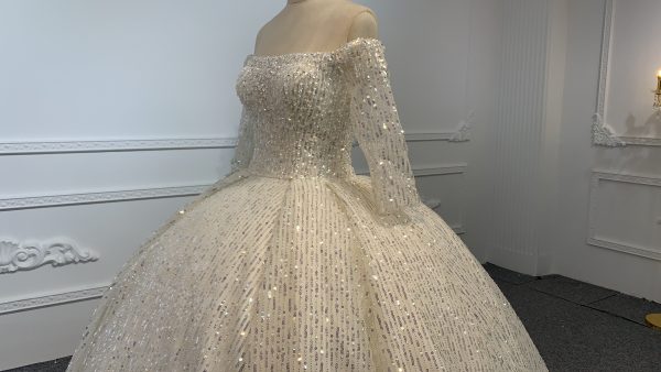 B231- BYG Squeins Beading Lace Wedding Ball Gown - Image 3