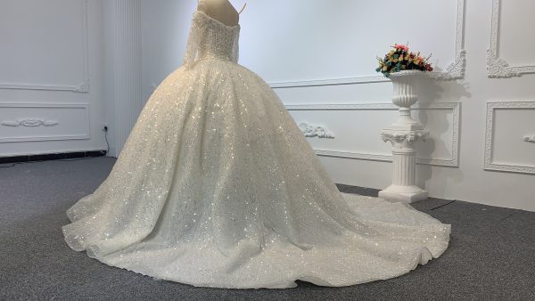 B231- BYG Squeins Beading Lace Wedding Ball Gown - Image 6
