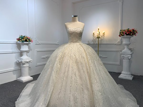 Z024-The Luxury Beading Ball Gown With Removable Decoration - Image 6