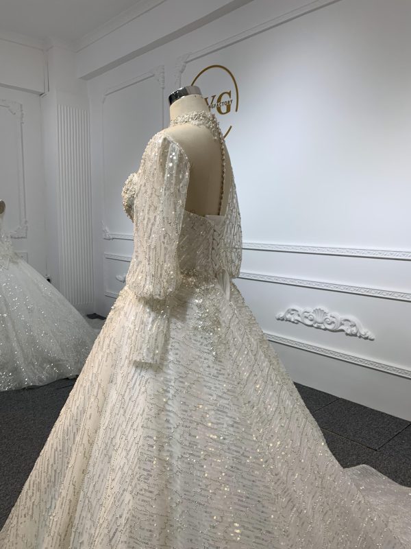 Z003-Sweetheart Neckline A-line Wedding Dress With Removable Sleeves - Image 8