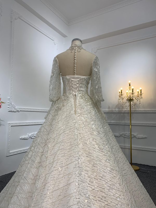 Z003-Sweetheart Neckline A-line Wedding Dress With Removable Sleeves - Image 7