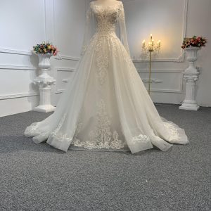 29801-BYG OFF-WHITE SIMPLE LACE A-LINE WEDDING DRESS