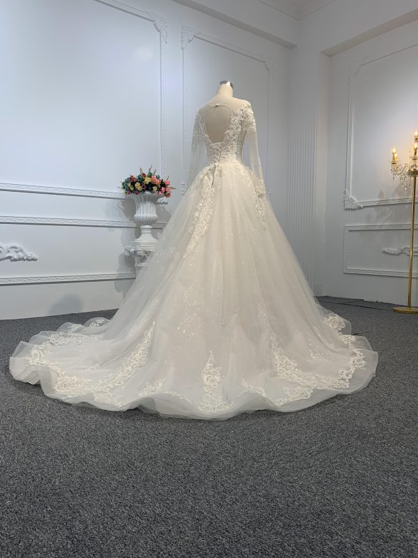 29801-BYG OFF-WHITE SIMPLE LACE A-LINE WEDDING DRESS - Image 6