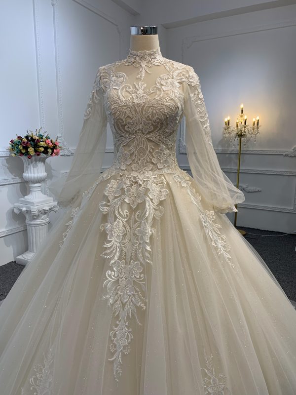 29601-The Champagne Embroidered A-line Wedding Gown - Image 4