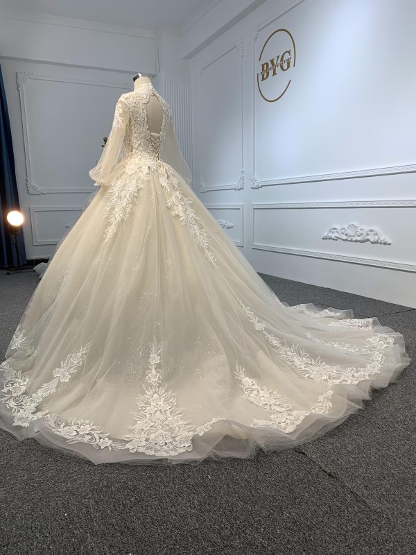 29601-The Champagne Embroidered A-line Wedding Gown - Image 5