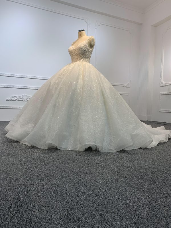 B209# Princess wedding dress in beading with sweetheart neckline and open back - Image 3