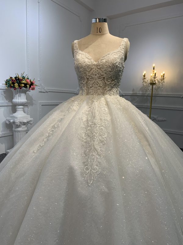 B209# Princess wedding dress in beading with sweetheart neckline and open back - Image 2
