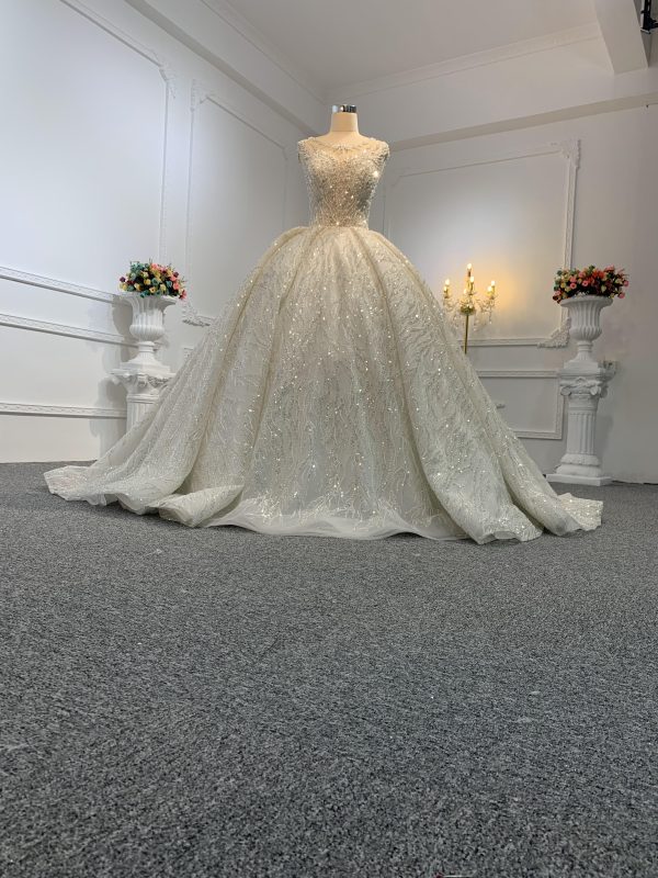 Z002-The Luxury Beading Ball Gown With Removable Sleeve - Image 2