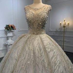 Z002-The Luxury Beading Ball Gown With Removable Sleeve