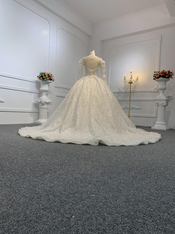 Z002-The Luxury Beading Ball Gown With Removable Sleeve - Image 5