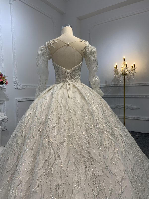 Z002-The Luxury Beading Ball Gown With Removable Sleeve - Image 6