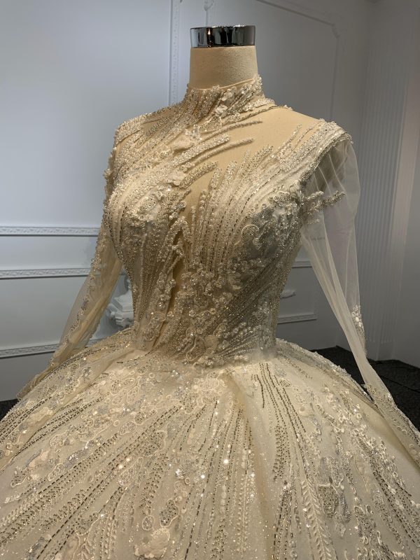 Z030-BYG SUPER LUXURIOUS BALL GOWN WITH HEAVY BEEDING LACE - Image 2