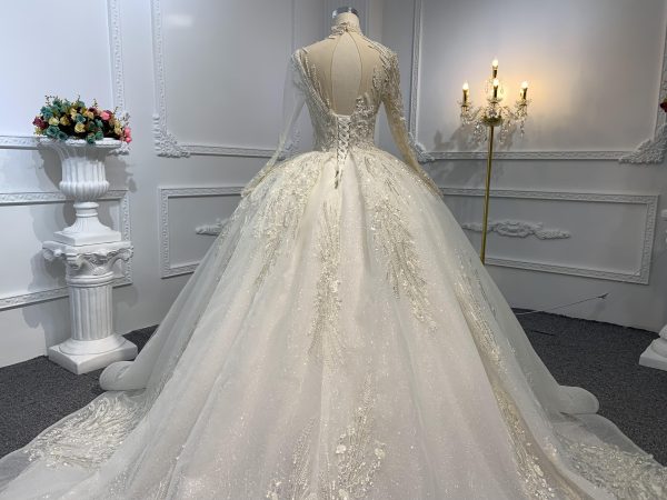 Z030-BYG SUPER LUXURIOUS BALL GOWN WITH HEAVY BEEDING LACE - Image 3