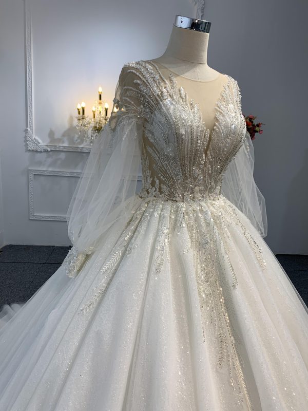 Z032-BYG OWN DESIGN WITH BEAUTIFUL BEADING AND V-NECKLINE BALL GOWN - Image 4