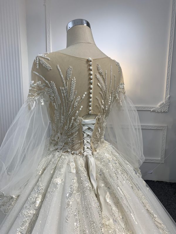 Z032-BYG OWN DESIGN WITH BEAUTIFUL BEADING AND V-NECKLINE BALL GOWN - Image 6