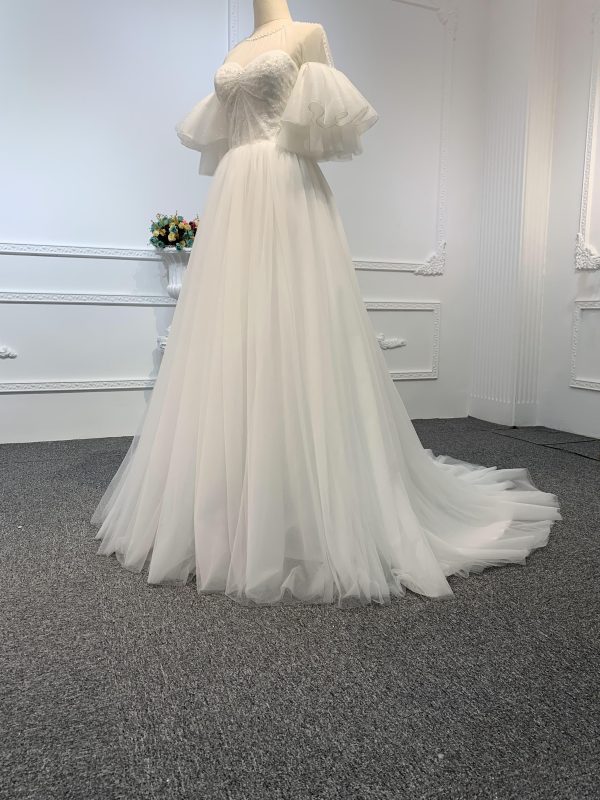 Z027-BYG OFF-WHITE ORGANZA WEDDING DRESS - Image 2