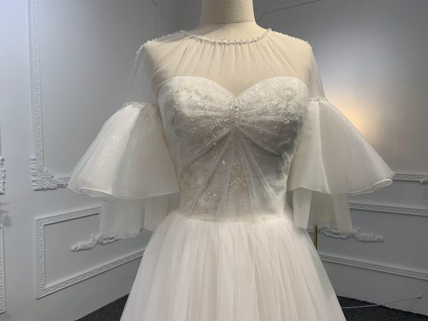 Z027-BYG OFF-WHITE ORGANZA WEDDING DRESS - Image 4