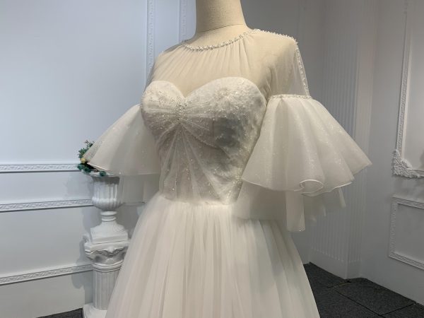 Z027-BYG OFF-WHITE ORGANZA WEDDING DRESS - Image 3