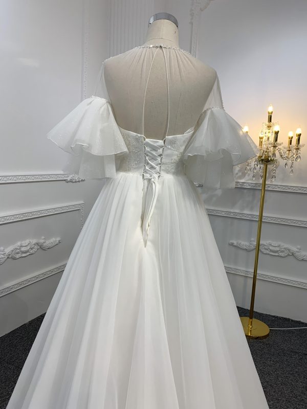 Z027-BYG OFF-WHITE ORGANZA WEDDING DRESS - Image 6