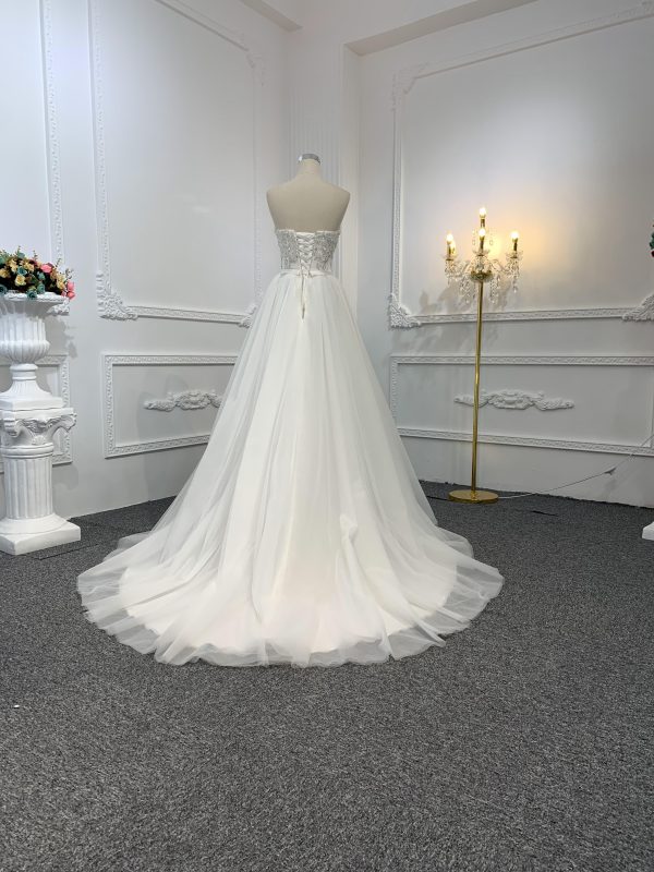 Z028-BYG OFF-WHITE ORGANZA A-LINE DRESS - Image 9