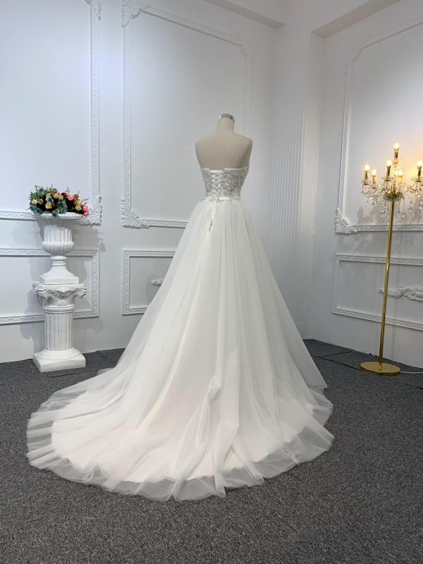 Z028-BYG OFF-WHITE ORGANZA A-LINE DRESS - Image 2
