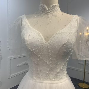 Z029-BYG OFF-WHITE ORGANZA A-LINE DRESS