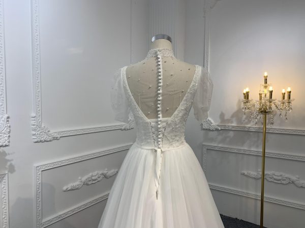 Z029-BYG OFF-WHITE ORGANZA A-LINE DRESS - Image 6