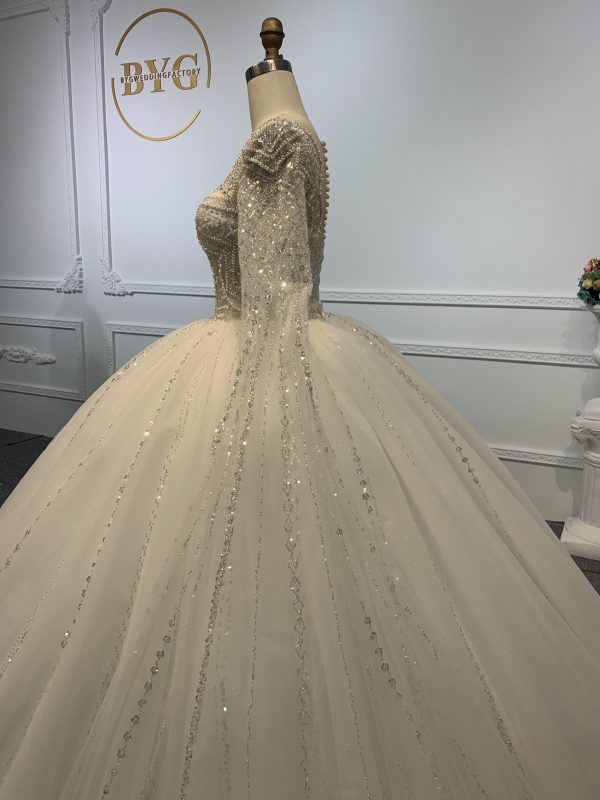 Z034-BYG  SPEICAL NECKLINE WITH BEAUTIFUL BEADING BALL GOWN - Image 4