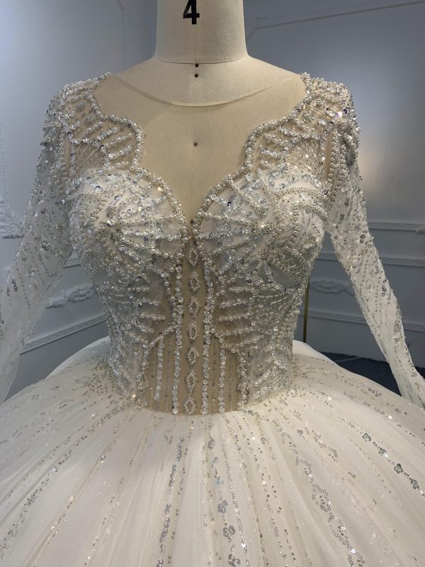 Z034-BYG  SPEICAL NECKLINE WITH BEAUTIFUL BEADING BALL GOWN - Image 2