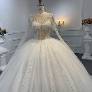 Z034-BYG  SPEICAL NECKLINE WITH BEAUTIFUL BEADING BALL GOWN
