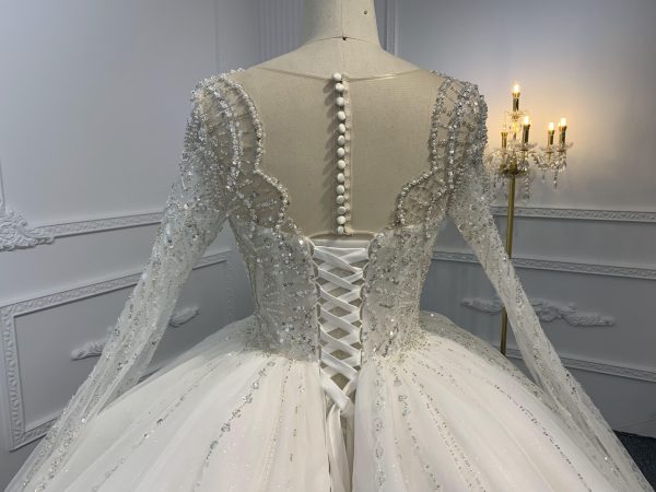 Z034-BYG  SPEICAL NECKLINE WITH BEAUTIFUL BEADING BALL GOWN - Image 5