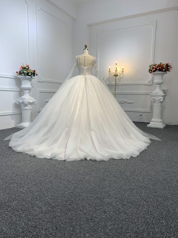 Z034-BYG  SPEICAL NECKLINE WITH BEAUTIFUL BEADING BALL GOWN - Image 6