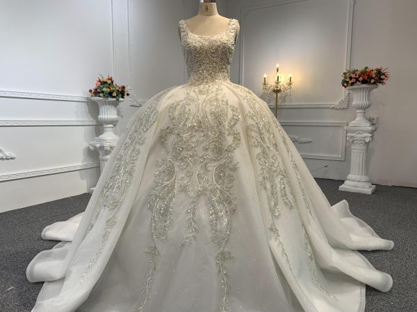 B232- BYG Luxury Beading Lace Thick lining Ball Gown - Image 2