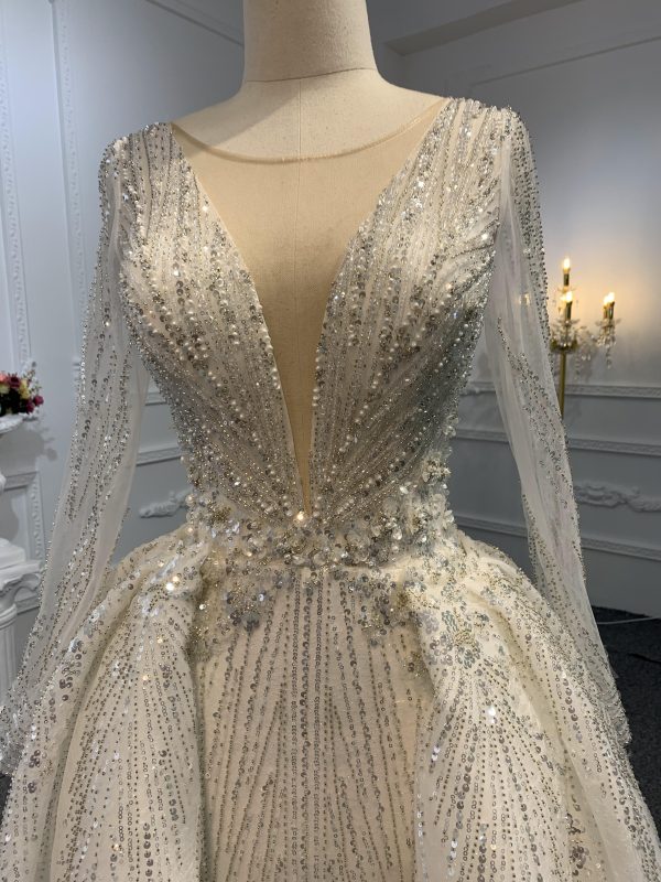 Z013- BYG luxury beading mermaid dress with detachable train - Image 4