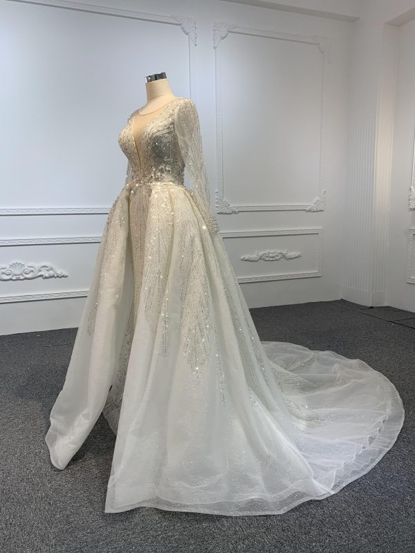 Z013- BYG luxury beading mermaid dress with detachable train - Image 5
