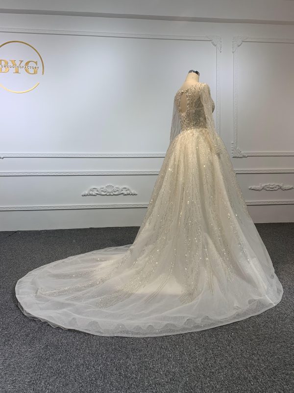 Z013- BYG luxury beading mermaid dress with detachable train - Image 6