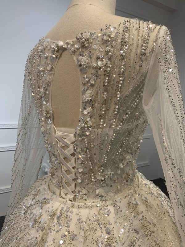 Z013- BYG luxury beading mermaid dress with detachable train - Image 7